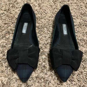 Prada Plaid Ballet Flats